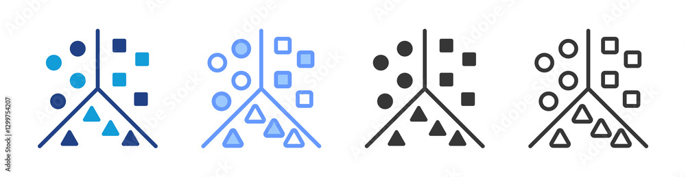 Clustering icon set multiple style collection Clustering icon set multiple style collection