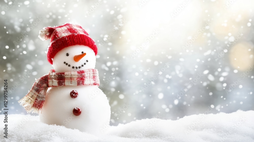 Snowy Scene Snowman Overview with White with Snowman Snowy Scene Snowman Overview with White with Snowman