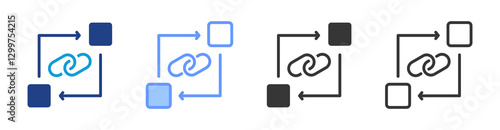 Correlation icon set multiple style collection