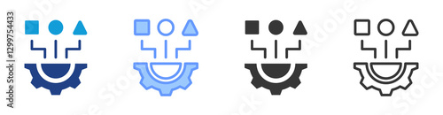 Feature Engineering icon set multiple style collection
