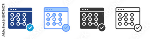 Pattern Recognition icon set multiple style collection