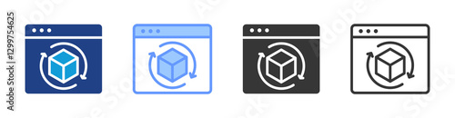 Simulation icon set multiple style collection