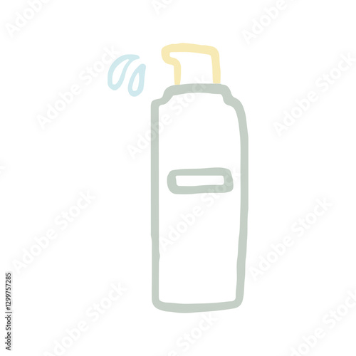 Skincare bottle pump pastel line art - Cleancers Exfoliants Serums essences Toner moisturizers