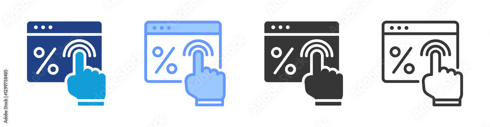 Click Through Rate icon set multiple style collection Click Through Rate icon set multiple style collection