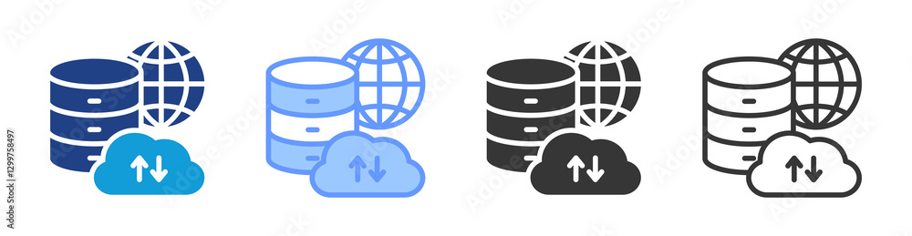Big Data icon set multiple style collection Big Data icon set multiple style collection