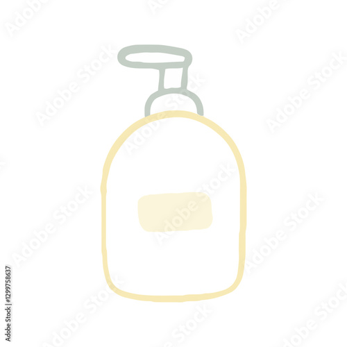 Skincare bottle pump pastel line art - Cleancers Exfoliants Serums essences Toner moisturizers