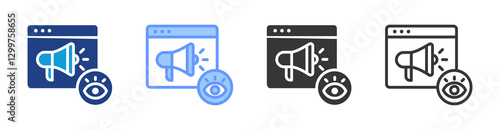 Impression icon set multiple style collection