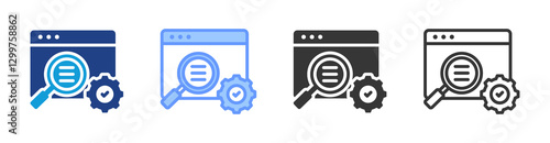 Seo icon set multiple style collection