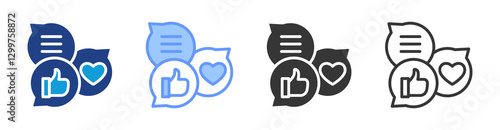 Social Media icon set multiple style collection