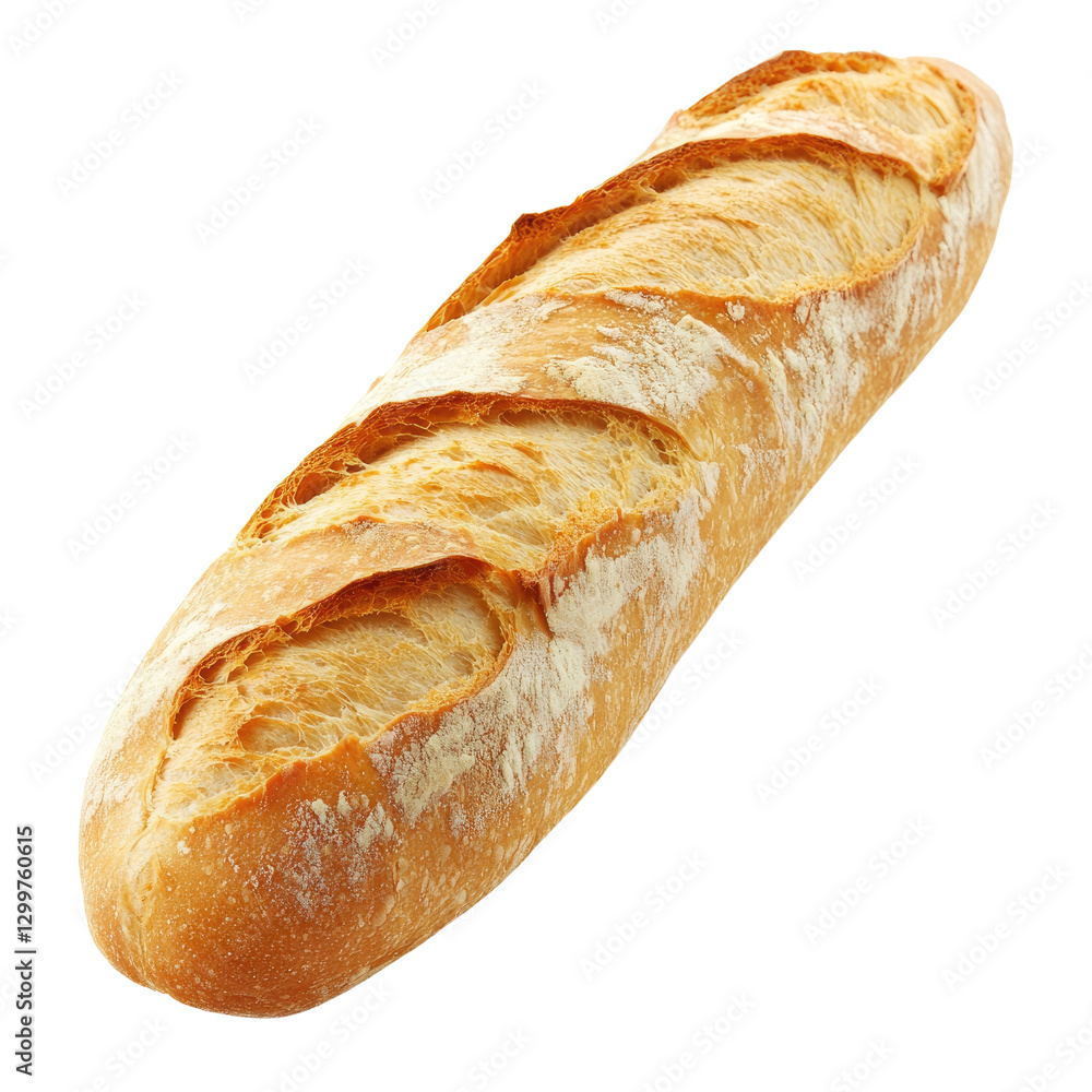 Freshly Baked Baguette on White Background Capturing Artisan Craftsmanship in Bread Making Freshly Baked Baguette on White Background Capturing Artisan Craftsmanship in Bread Making