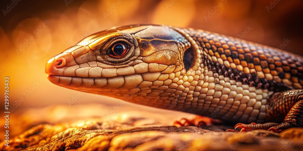 Obraz premium Vintage Style African Skink Profile - Reptile Close-up Photography