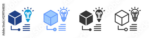 Insight icon set multiple style collection