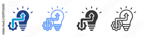 Photos Technique icon set multiple style collection