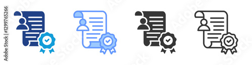 Certification icon set multiple style collection