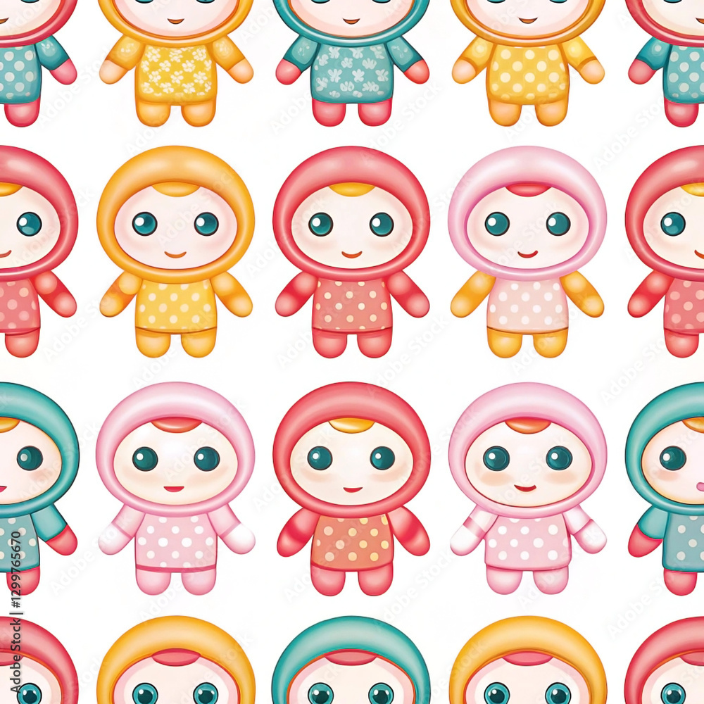 Seamless pattern of cute cartoon astronauts in pastel colors. Seamless pattern of cute cartoon astronauts in pastel colors.