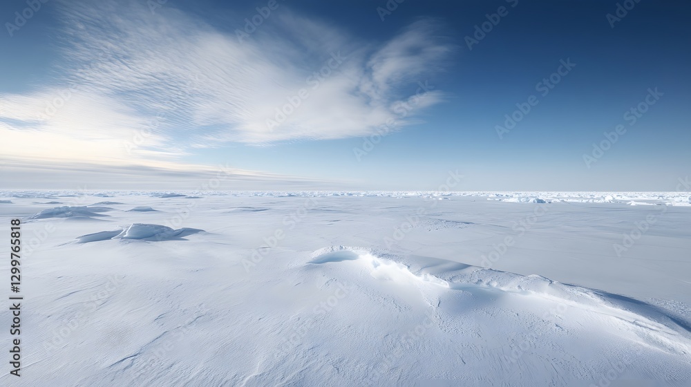 Snowy Mountain Landscape with Clear Sky and Clouds Snowy Mountain Landscape with Clear Sky and Clouds