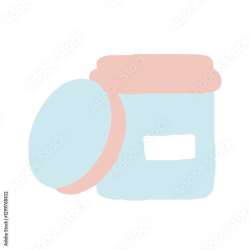 Skincare Jar, Pot Flat Design - Exfoliants Scrub moisturizer