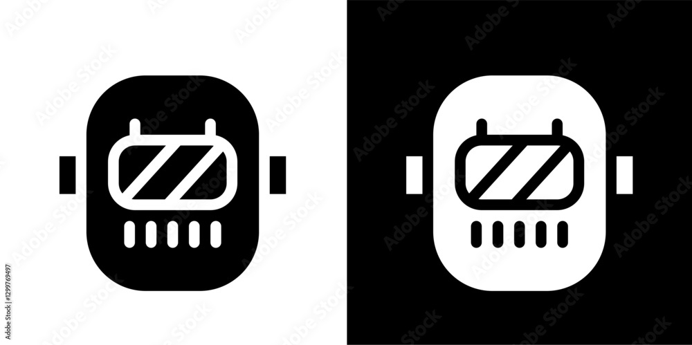 welding mask line and glyph icon, outline and glyph vector sign, linear and glyph style pictogram isolated on white and black. labour symbol, logo, icon, illustration welding mask line and glyph icon, outline and glyph vector sign, linear and glyph style pictogram isolated on white and black. labour symbol, logo, icon, illustration