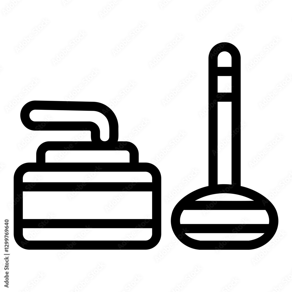 curling Line Icon curling Line Icon