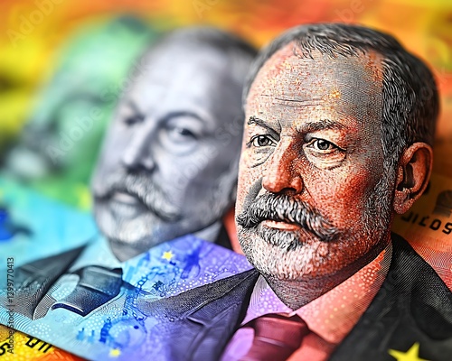 Wallpaper Mural Man Portrait on Euro Currency Torontodigital.ca