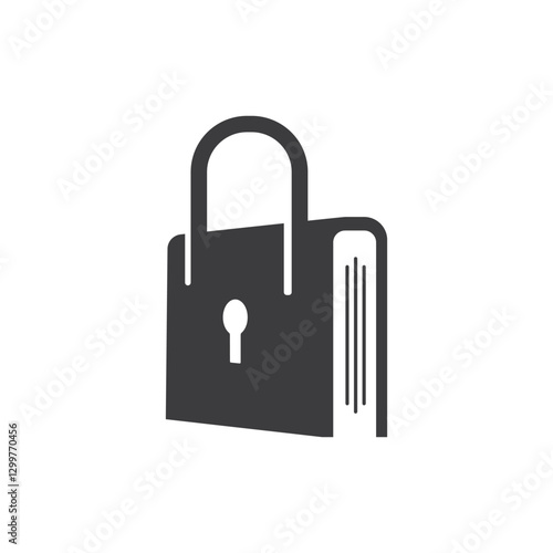 lock book logo icon. locked book, safety book logo vector icon illustration