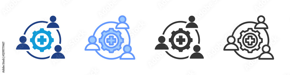 Care Coordination icon set multiple style collection Care Coordination icon set multiple style collection