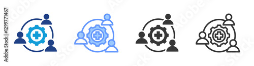 Care Coordination icon set multiple style collection