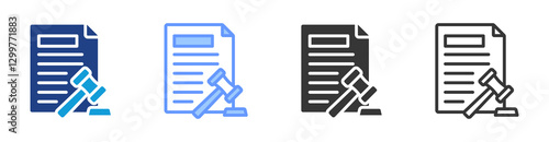 Legal Issue icon set multiple style collection