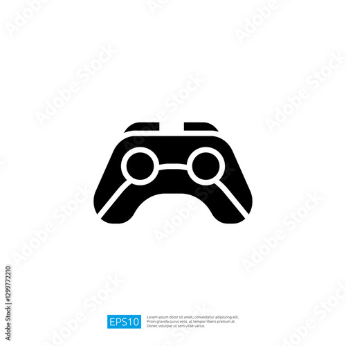 Stylized black game controller icon representing the world of gaming and digital entertainment with playful designs and innovative technology for a modern gaming experience.