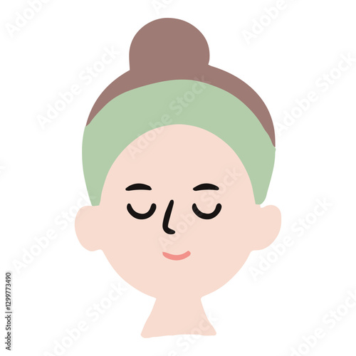 Face before after using skincare calm Flat Design