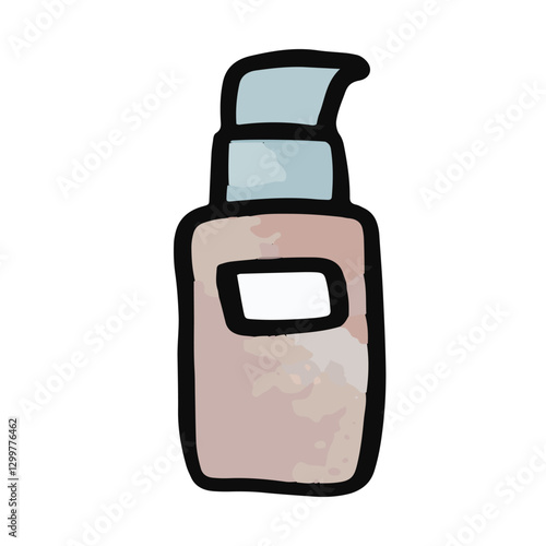 Skincare bottle pump Watercolor - Cleancers Exfoliants Serums essences Toner moisturizers