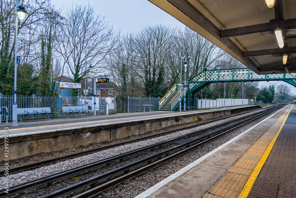 Naklejka premium The railway station of Sandwich, a small town in southeast England