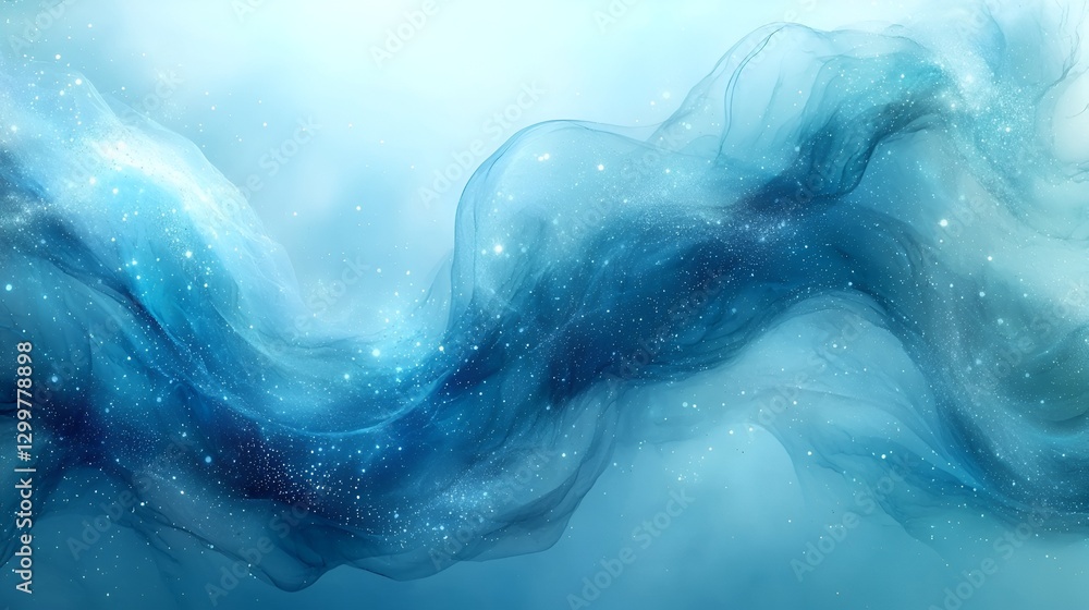 Fototapeta premium Abstract flowing fabric, light blue, soft texture