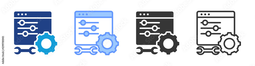 Configuration icon set multiple style collection Configuration icon set multiple style collection