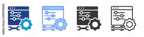 Configuration icon set multiple style collection