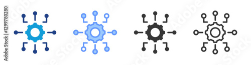 Function icon set multiple style collection