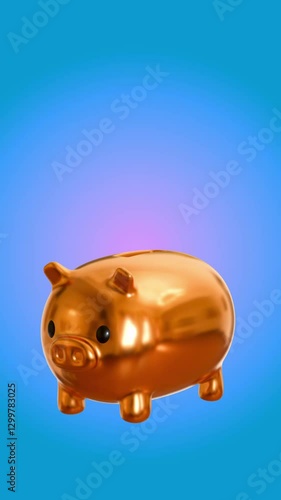 Piggy bank financial investment icon 3d illustration background