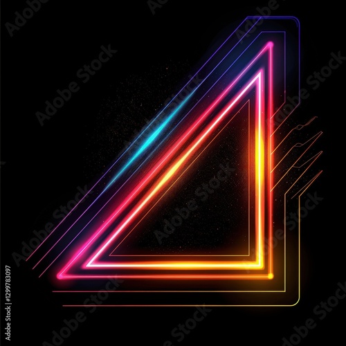 Wallpaper Mural Neon triangle, vibrant colors, dark background, abstract design, website banner Torontodigital.ca