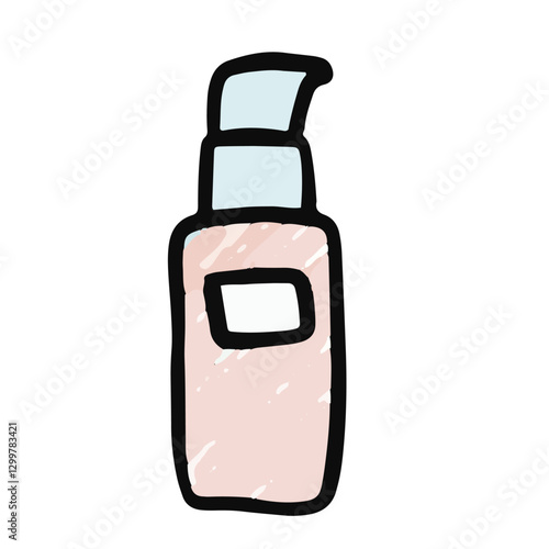 Skincare bottle pump Hand-Drawn - Cleancers Exfoliants Serums essences Toner moisturizers