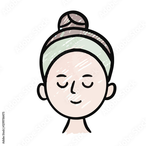 Face before after using skincare calm Hand-Drawn
