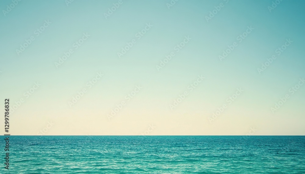 Obraz premium Peaceful Ocean Horizon at Sunset with a Calm Sea and Clear Sky