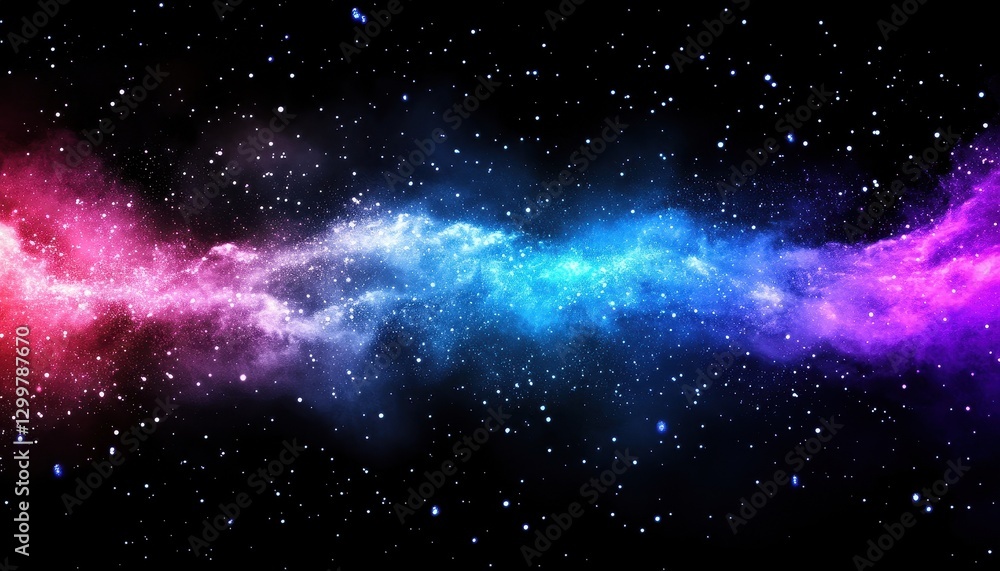 Fototapeta premium Cosmic Nebula in Vibrant Hues of Pink, Blue, and Purple