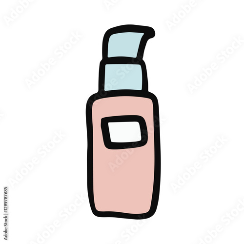 Skincare bottle pump cartoon - Cleancers Exfoliants Serums essences Toner moisturizers