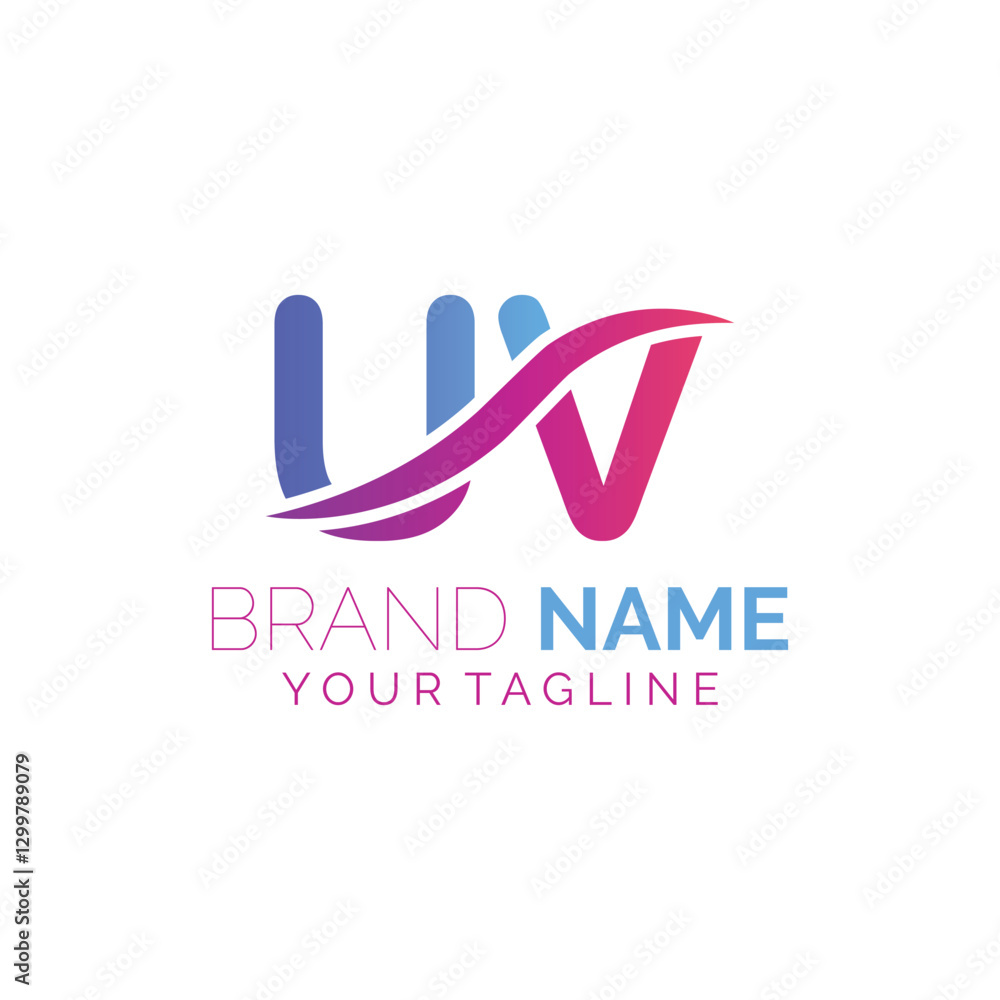 Fototapeta premium UV logo design. Trendy awesome artistic UV initial based Alphabet icon logo.
