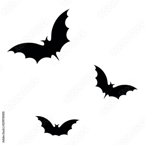 Silhouettes of bats. Halloween spooky night concept.