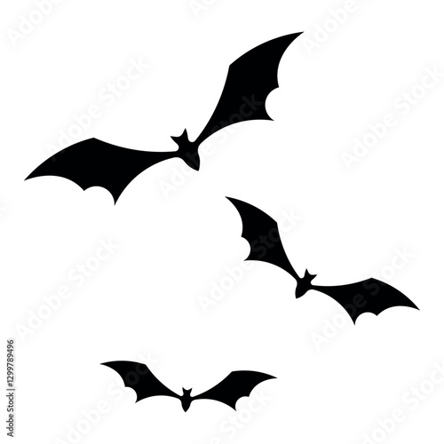 Art & IllustratSilhouettes of bats. Halloween spooky night concept.ion