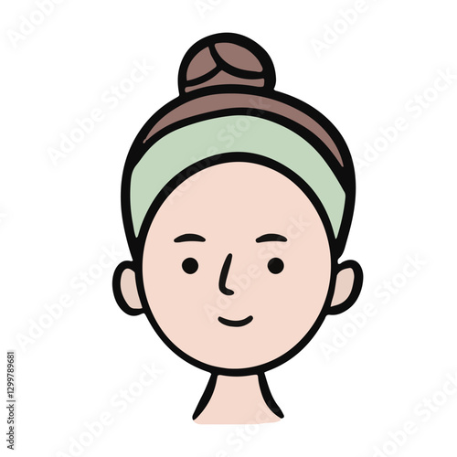 Face before after using skincare cartoon