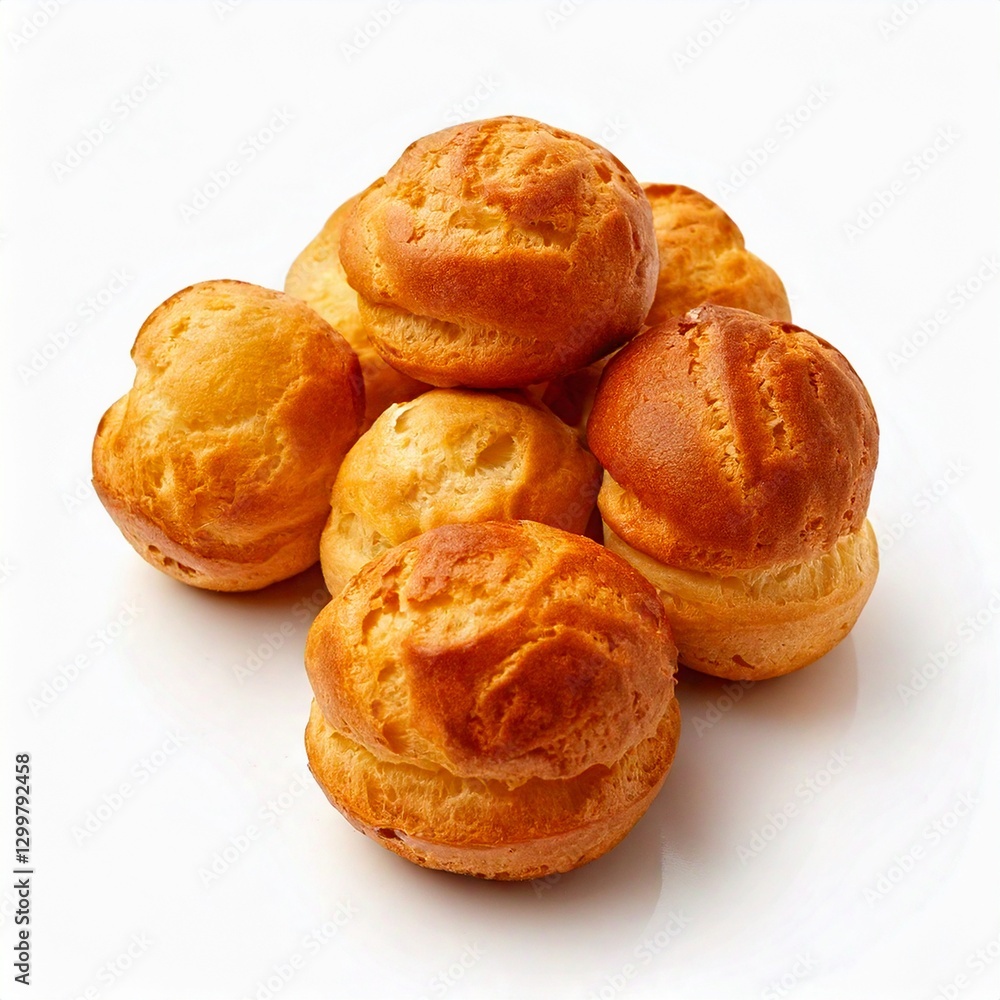 Choux à la Crème in an isolated white background Choux à la Crème in an isolated white background