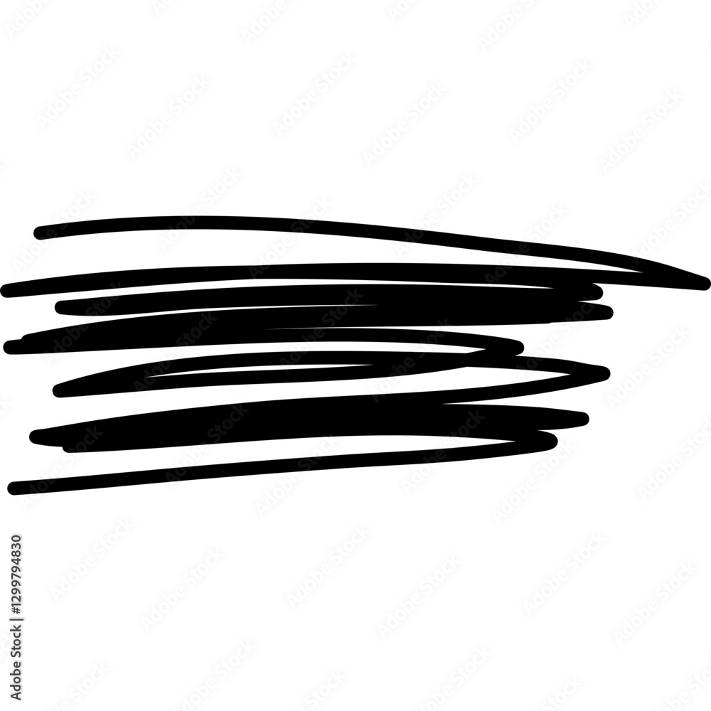 Hand Drawn Crossing out line black pen Hand Drawn Crossing out line black pen