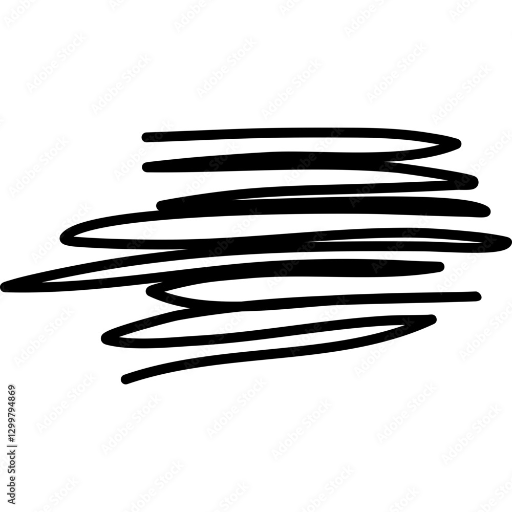 Hand Drawn Crossing out line black pen Hand Drawn Crossing out line black pen